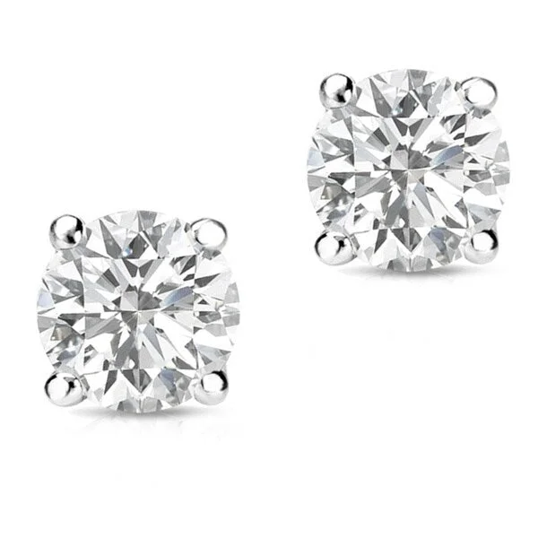 Curved design earrings-Auriya 14k Gold 3/4ct TDW Round SINGLE STUD (1) Diamond Earring