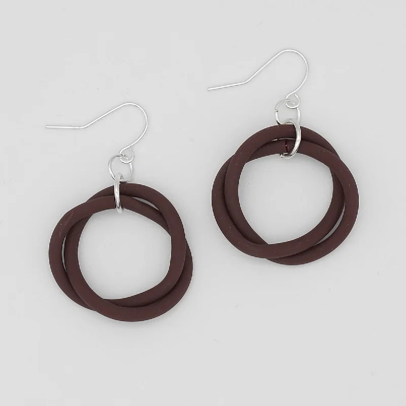 Dainty charm earrings-Brown Cefalu Swirl Earring