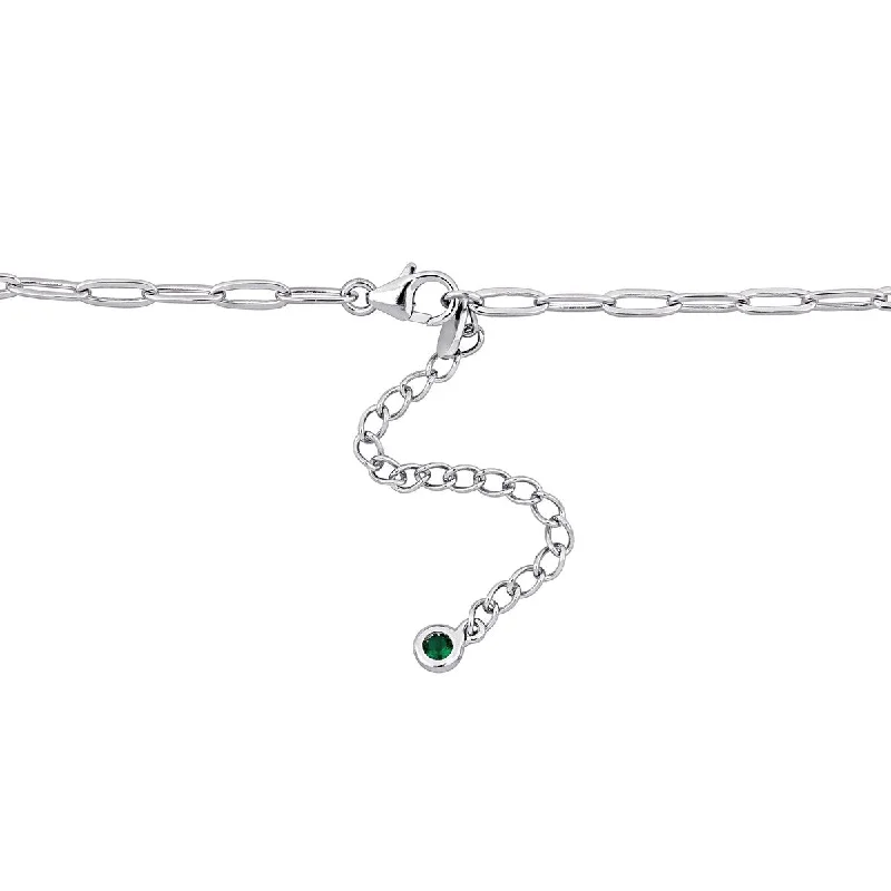 Miadora 13 1/3ct TGW Created Emerald Classic Tennis Necklace Sterling Silver