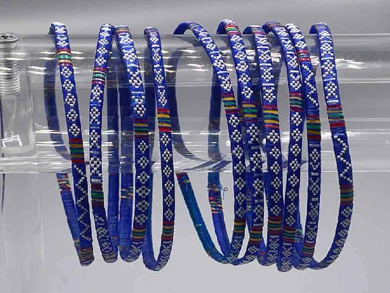 Night charm bangles-Very Thin Finest Design Blue Recycled Plastic Bracelet - Mali