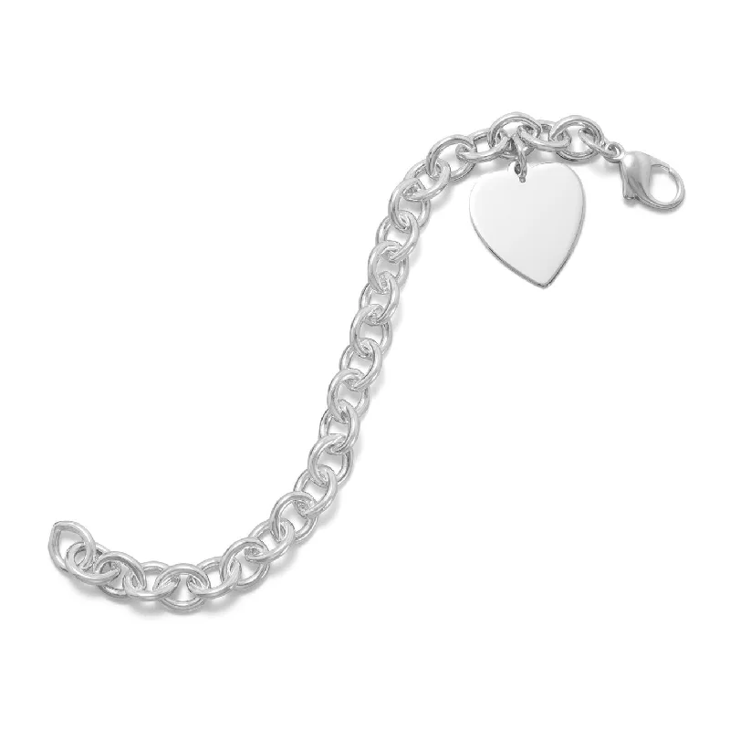 Plaited knot bangles-7.5" Cable Bracelet with 21mm Heart