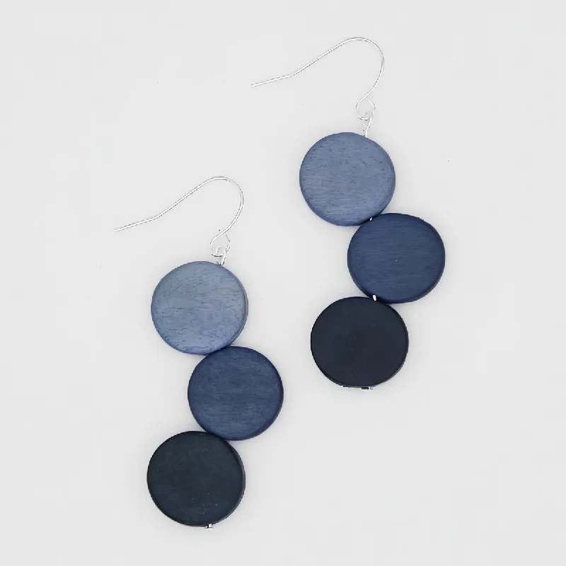 Petal design earrings-Smoke Triple Stacked Earring