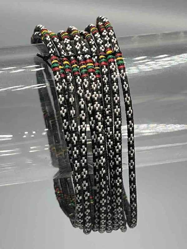 High gloss bangles-Wide Finest Design Recycled Plastic Bracelet - Black & White