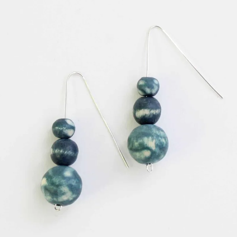 Crystal braid earrings-Teal Marbled Zahara Earring