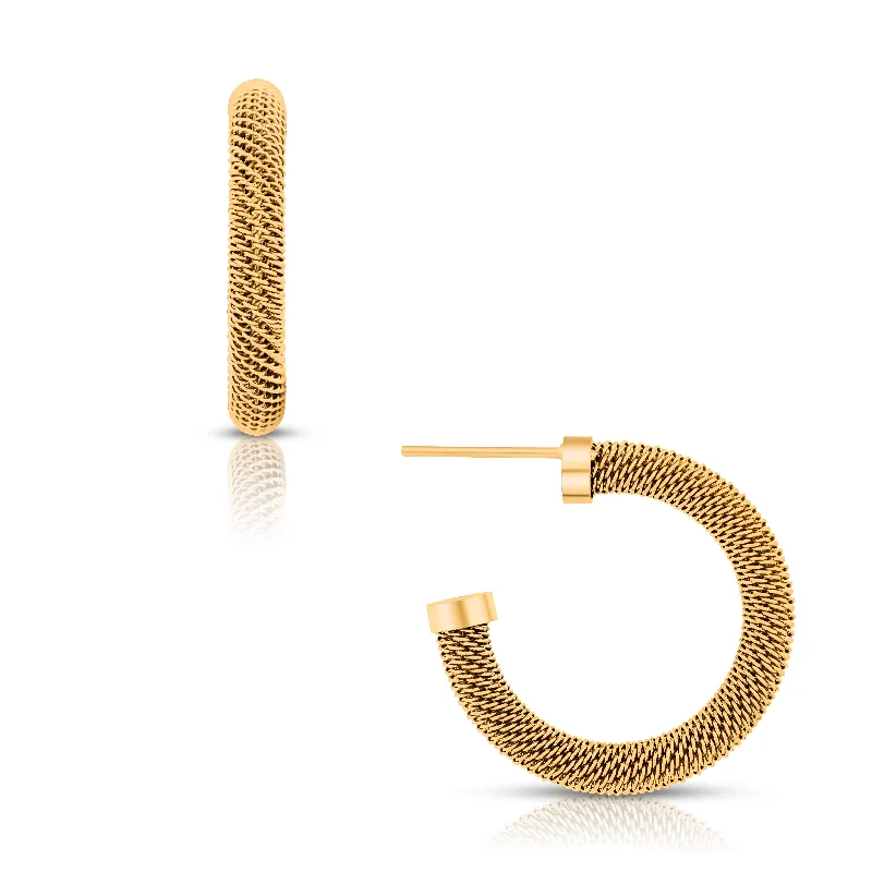 Fine charm earrings-Wynn Mesh Hoop Earring