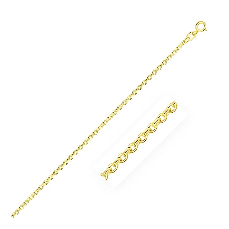 10k Yellow Gold Rolo Chain Necklace 1.9mm 16"-20" Length