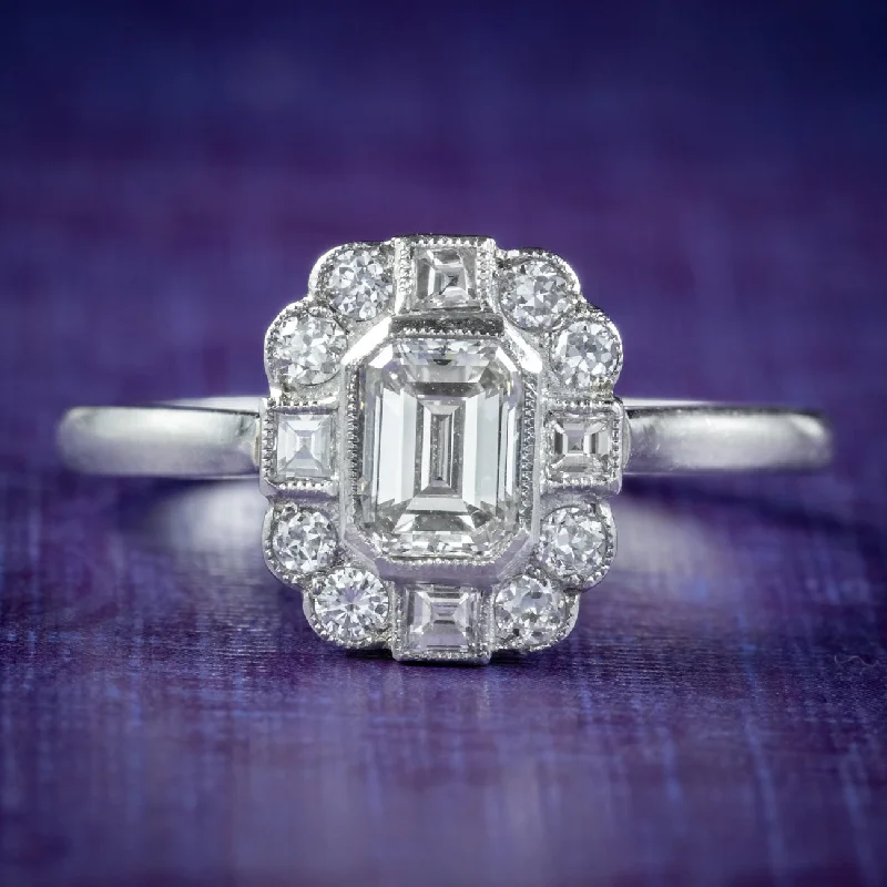 Reed style rings-Art Deco Style Diamond Cluster Ring 1.40ct Of Diamond