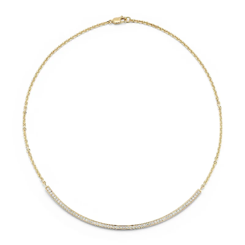 14kt Diamond Bar Collar Necklace