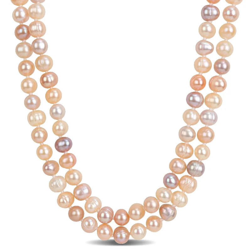 Miadora 7-7.5mm Multicolor Cultured Freshwater Pearl Endless Necklace - 64 in