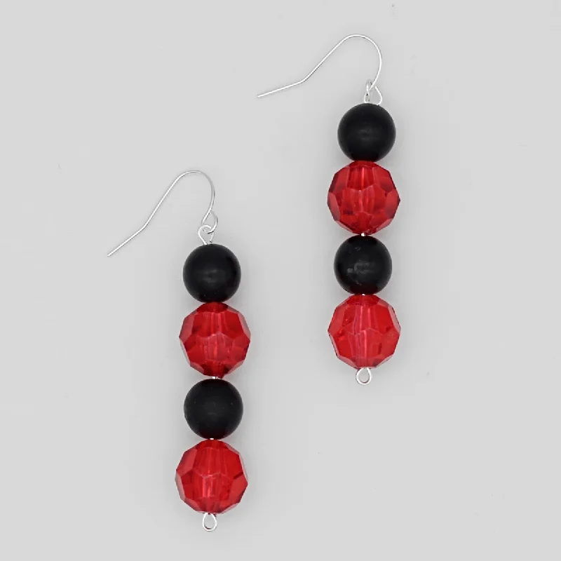 Coiled cord earrings-Red Makenna Dangle Earring