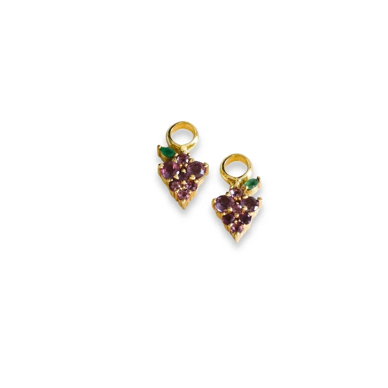 Bead weave earrings-Grape Expections Earring Charm Pair