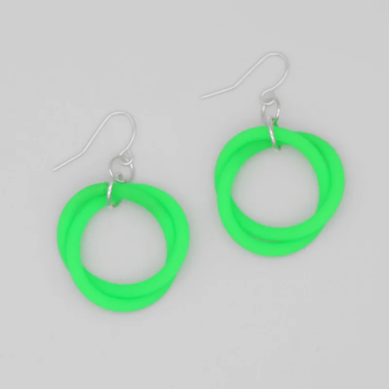 Wave charm earrings-Green Cefalu Swirl Earring