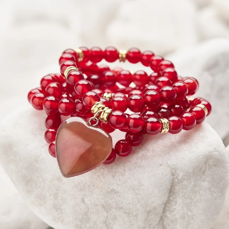 Fine bead bangles-Passion Energy Carnelian Bracelet