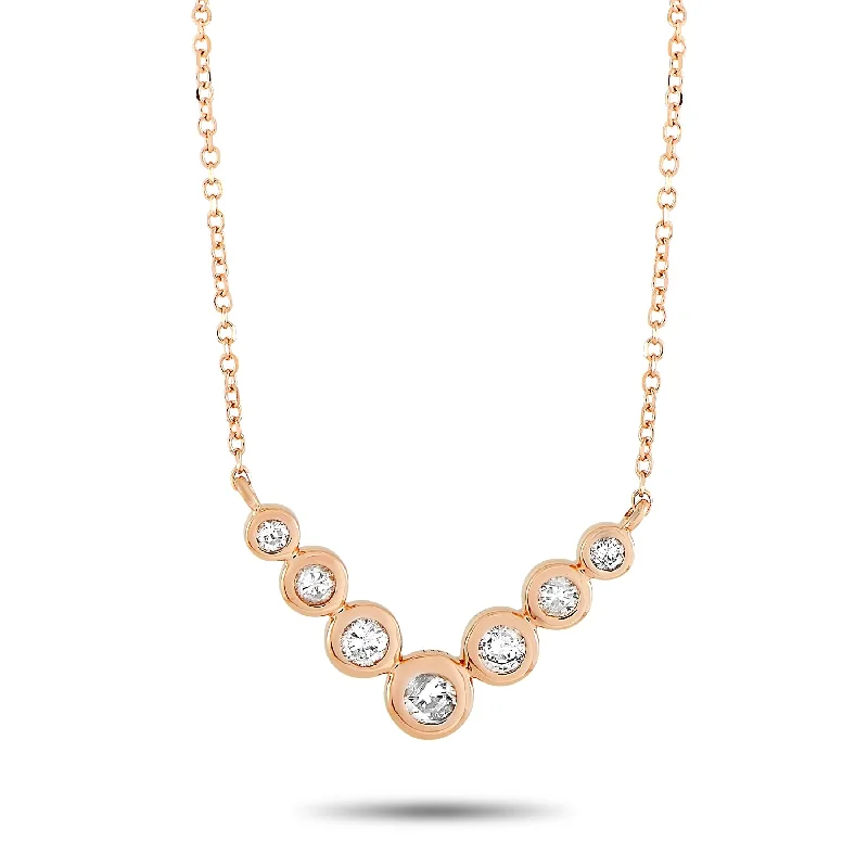 Rose Gold 0.25 ct Diamond Pendant Necklace ANK-15739R Length N/A