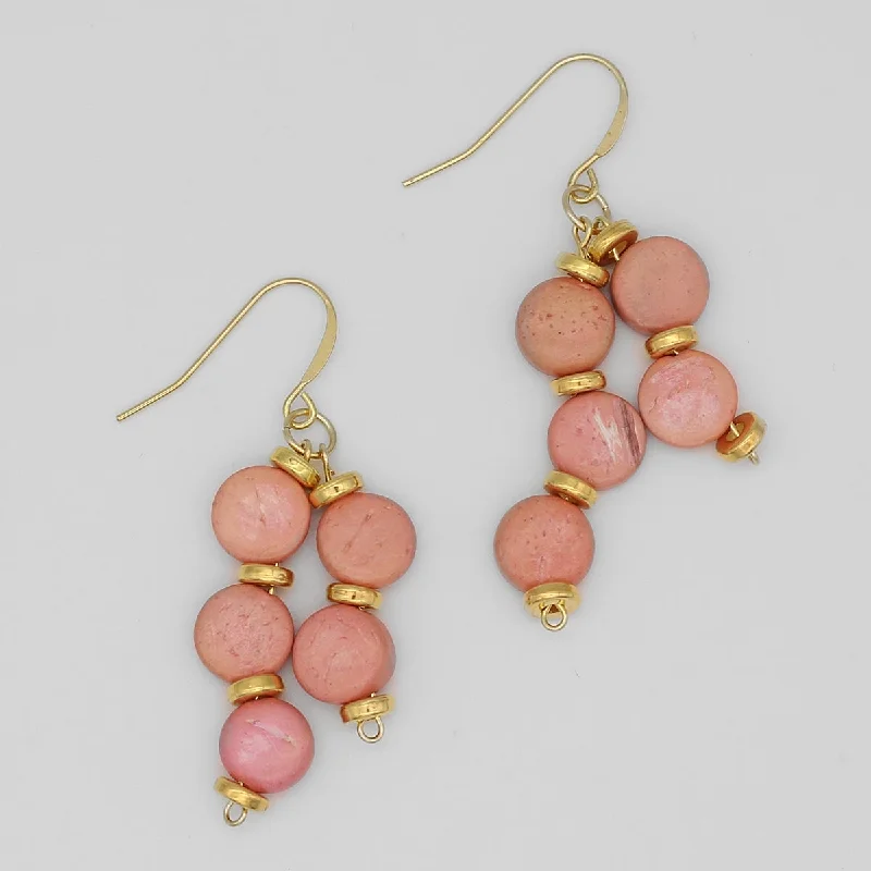 Swirl drop earrings-Pink Nicole Dangle Earring