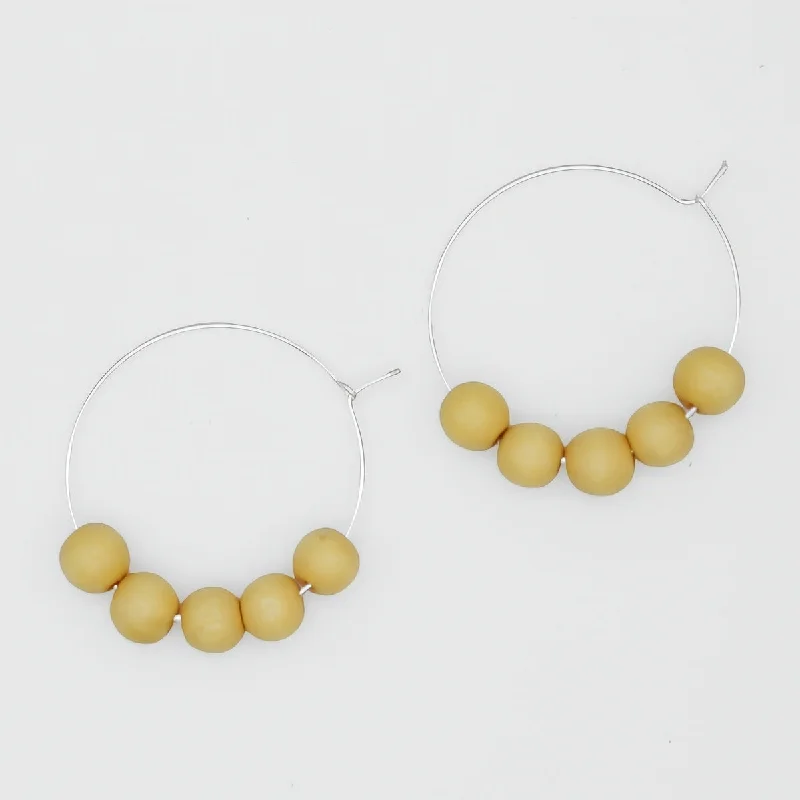 Tiered dangle earrings-Yellow Hoop Dangle Earring