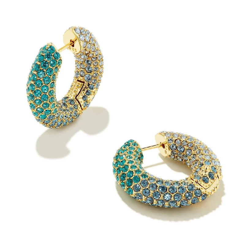 Woven silk earrings-Kendra Scott Mikki Pave Hoop Earring Gold