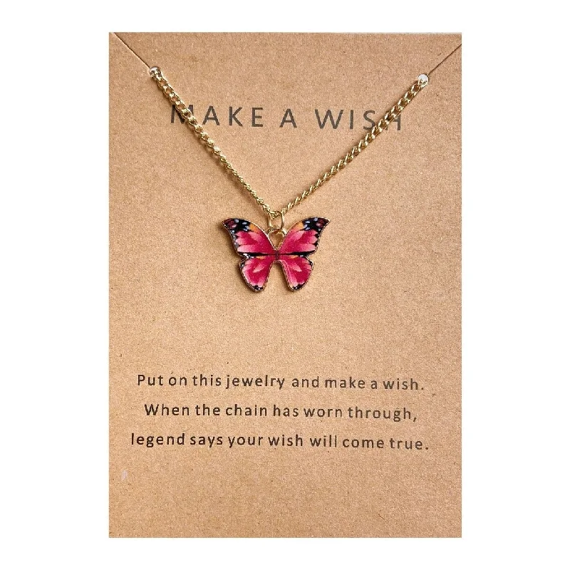 Women Necklace Vivid Exquisite Smooth Edge Polished Butterflies Shape Dating Neck Chain Female Accessory - no