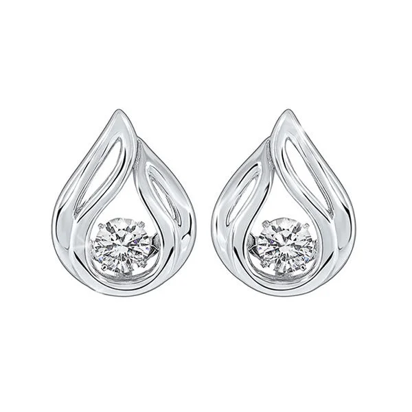 Pure stone earrings-SILVER CUBIC ZIRCONIA EARRING