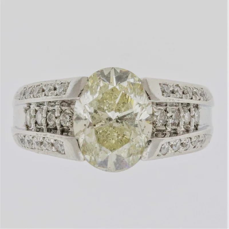 Thai style rings-3.01ct Oval Diamond Platinum Ring