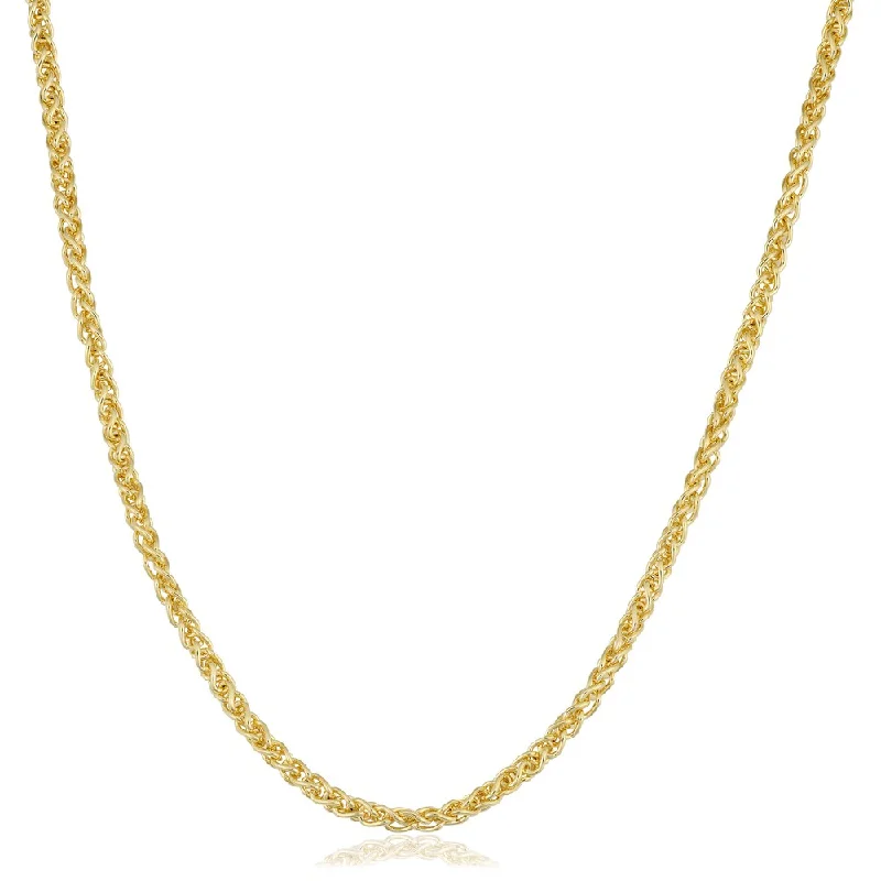 14k Yellow Gold Filled 2.5mm Round Wheat Chain Necklace (16-36 inch)