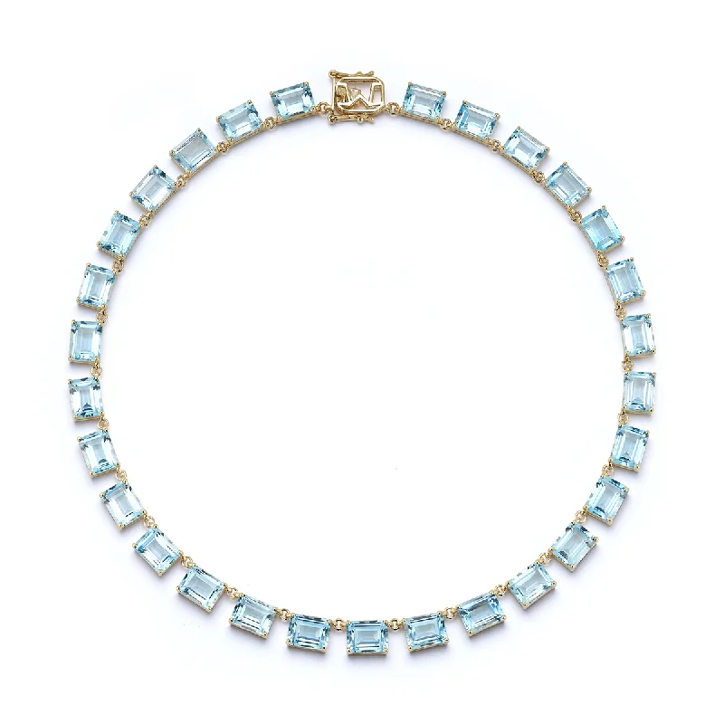 14kt Blue Topaz Anna Riviera Necklace