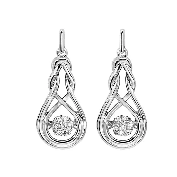 Stellar charm earrings-SILVER DIAMOND (1/6CTW) EARRING