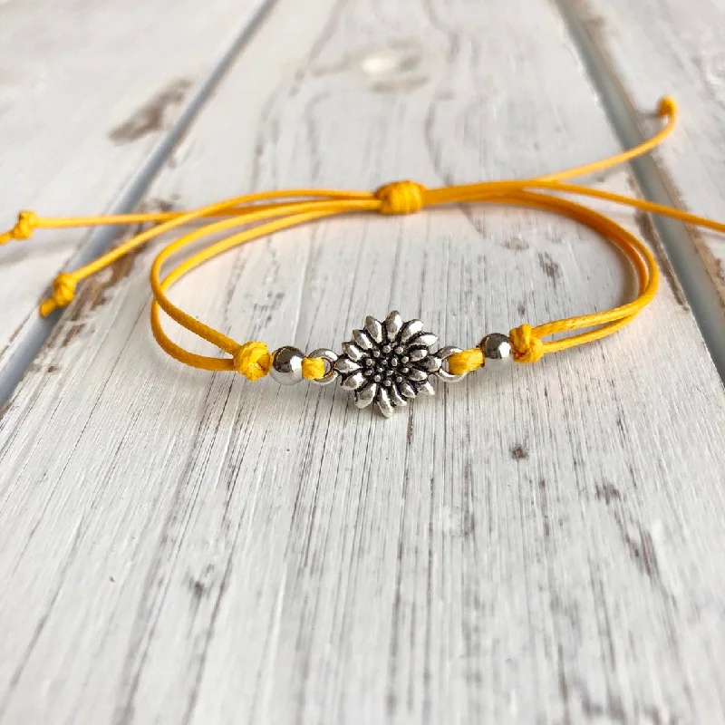 Surf charm bangles-Sunflower Bracelet Anklet