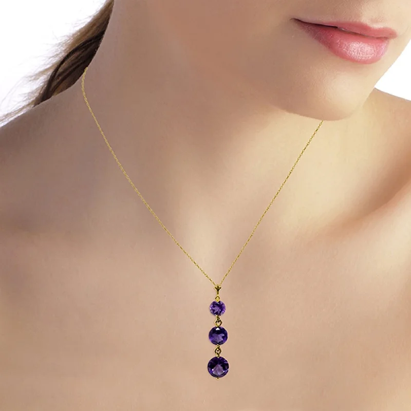 3.6 Carat 14K Gold Counting Kisses Amethyst Necklace