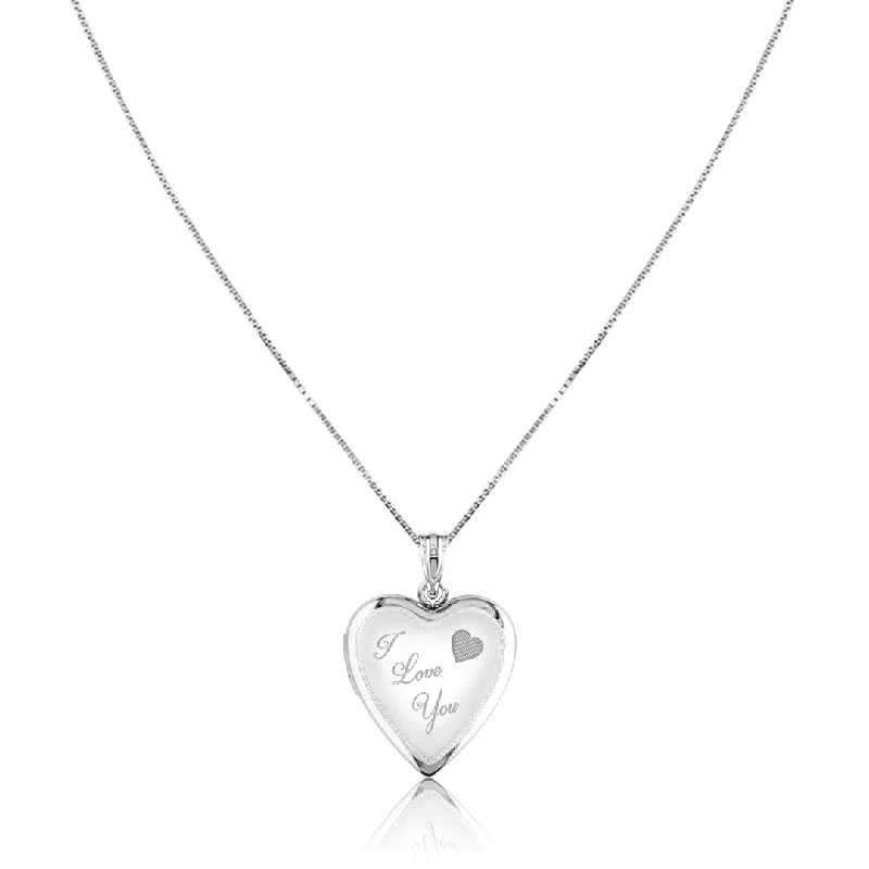 Sterling silver " i love you" heart locket necklace