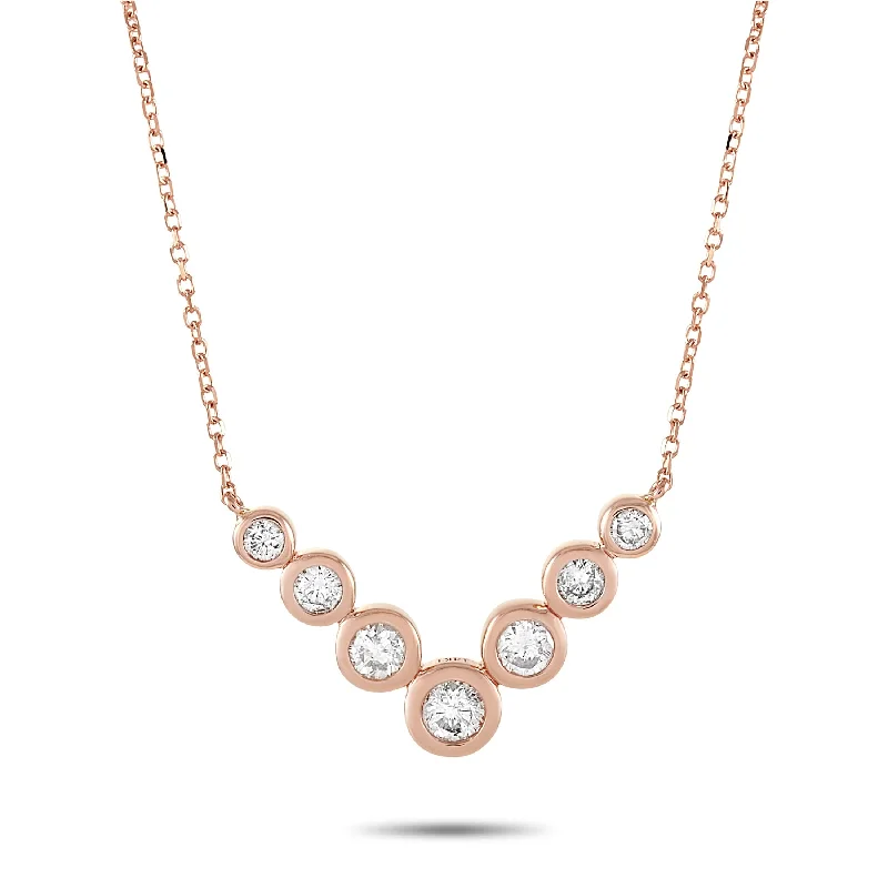 Rose Gold 0.50 ct Diamond Pendant Necklace ANK-15740R Length N/A