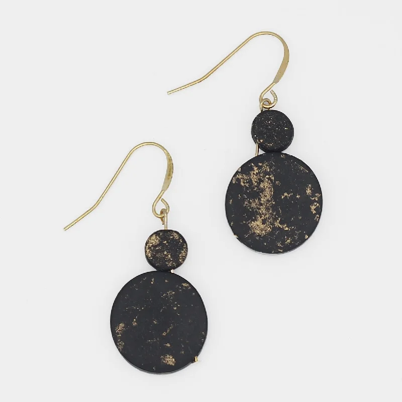 Surf motif earrings-Gold Speckled Calla Earring