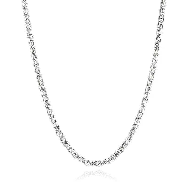 Men's Spiga Wheat Stainless Steel Chain Necklace (5mm) - 24"