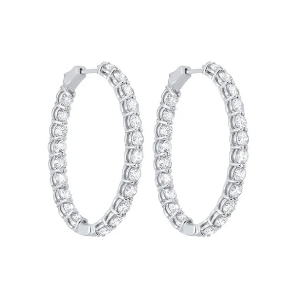 Trekker motif earrings-14KT WHITE GOLD DIAMOND (10CTW) EARRING