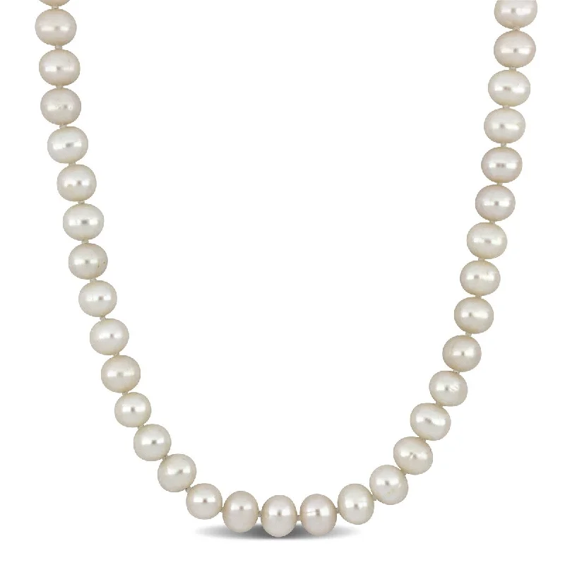 Miadora 7.5-8mm Cultured Freshwater Pearl Necklace w/ 10K Yellow Gold Clasp