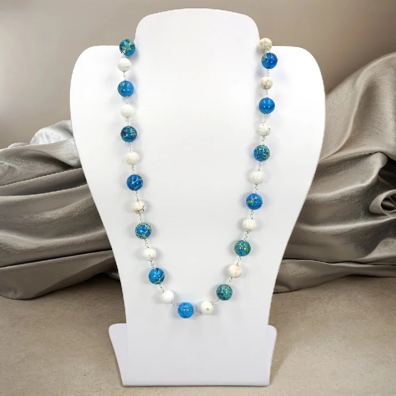 Imperial Jasper and White Turquoise Necklace