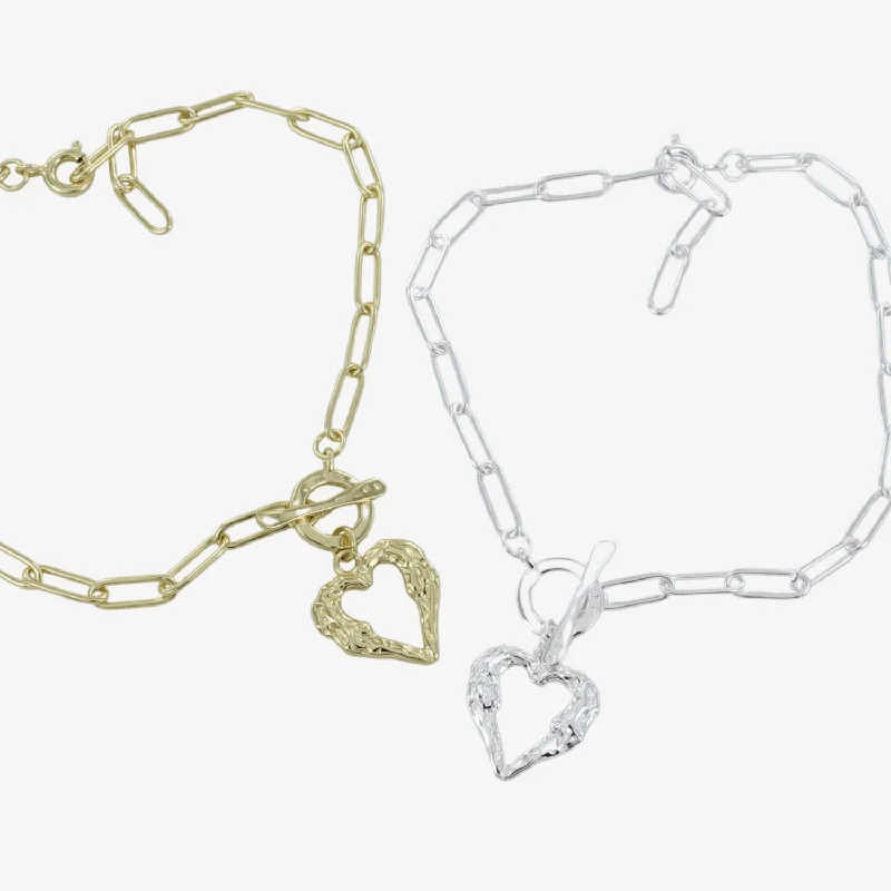 Pure link bangles-J'adore Sterling Silver Heart Bracelet