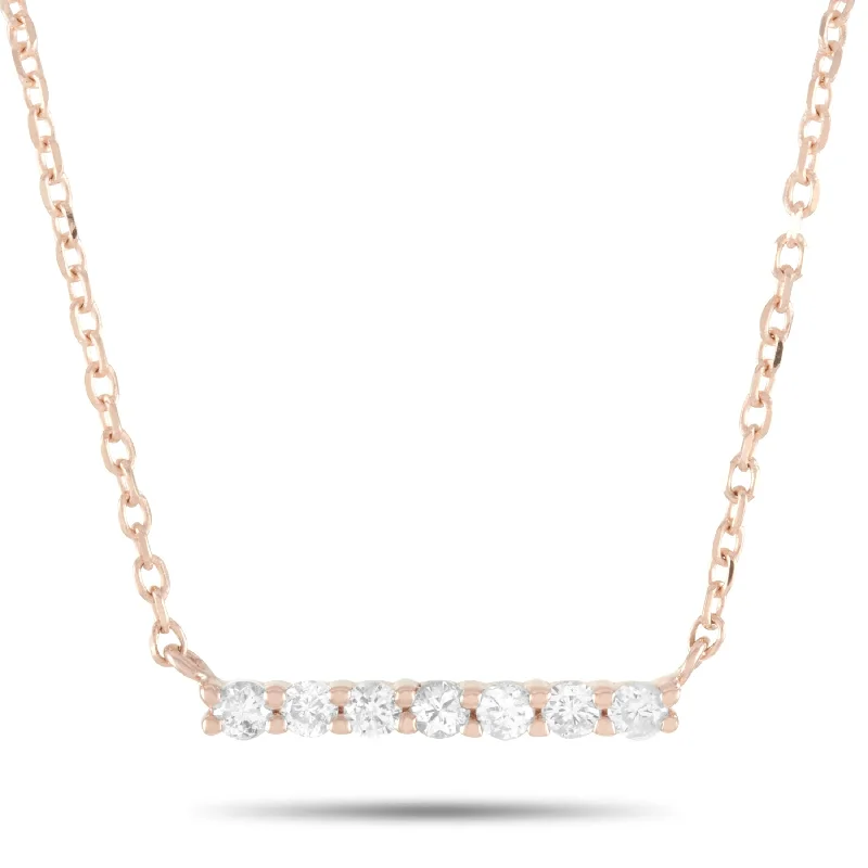 Rose Gold 0.10ct Diamond Bar Necklace ANK-15804 Length N/A