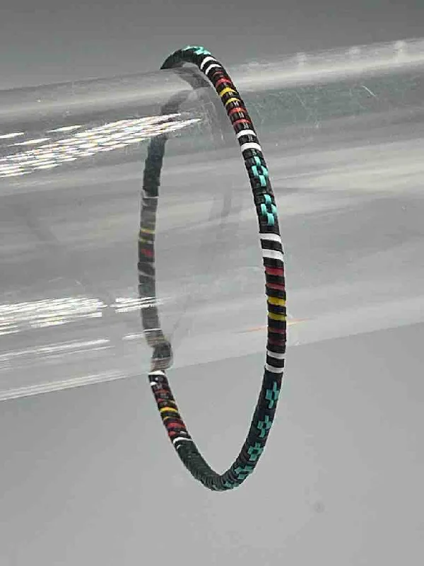 Oval shape bangles-Narrowest Finest Design Recycled Plastic Bracelet - Turquoise