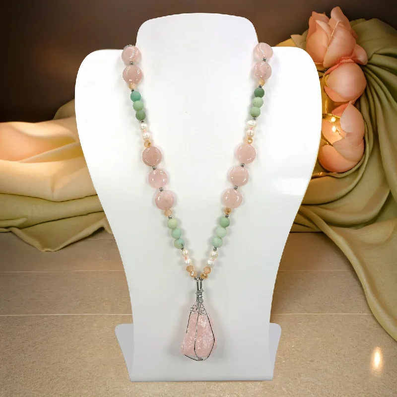 Rose Quartz Pendant Necklace