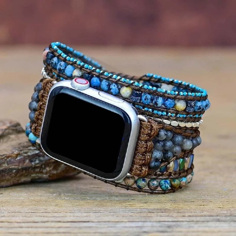 Glossy enamel bangles-Retro Apple Watch Band Bracelet