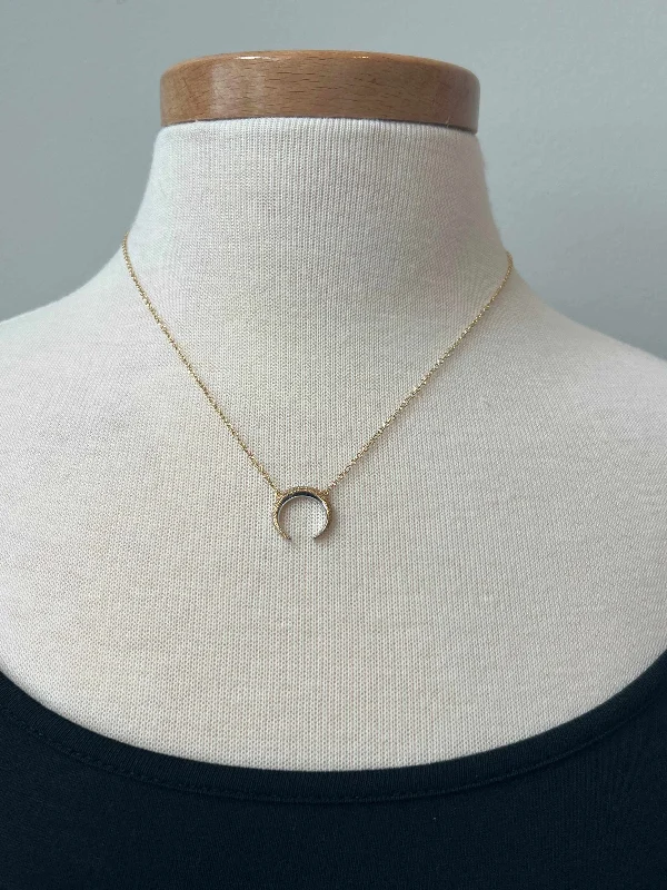 Crescent Horn Diamond Necklace