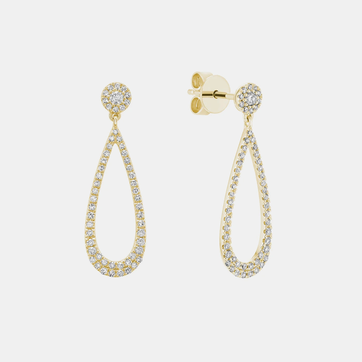 Layered drop earrings-Diamond Tear Drop Statement Earrings