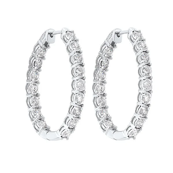 Bold statement earrings-14KT WHITE GOLD DIAMOND (1/2CTW) EARRING