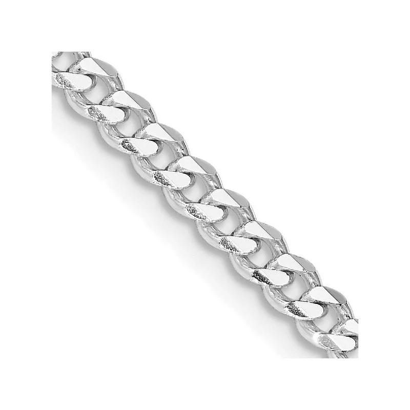 Curata 925 Sterling Silver Rhodium 3.5mm Curb Chain Necklace Options: 16 18 20 22 24 26 28 30 36