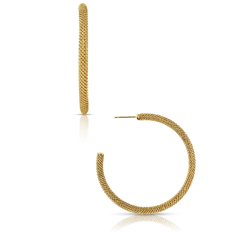 Sleek hoop earrings-Lou Large Mesh Hoop Earring