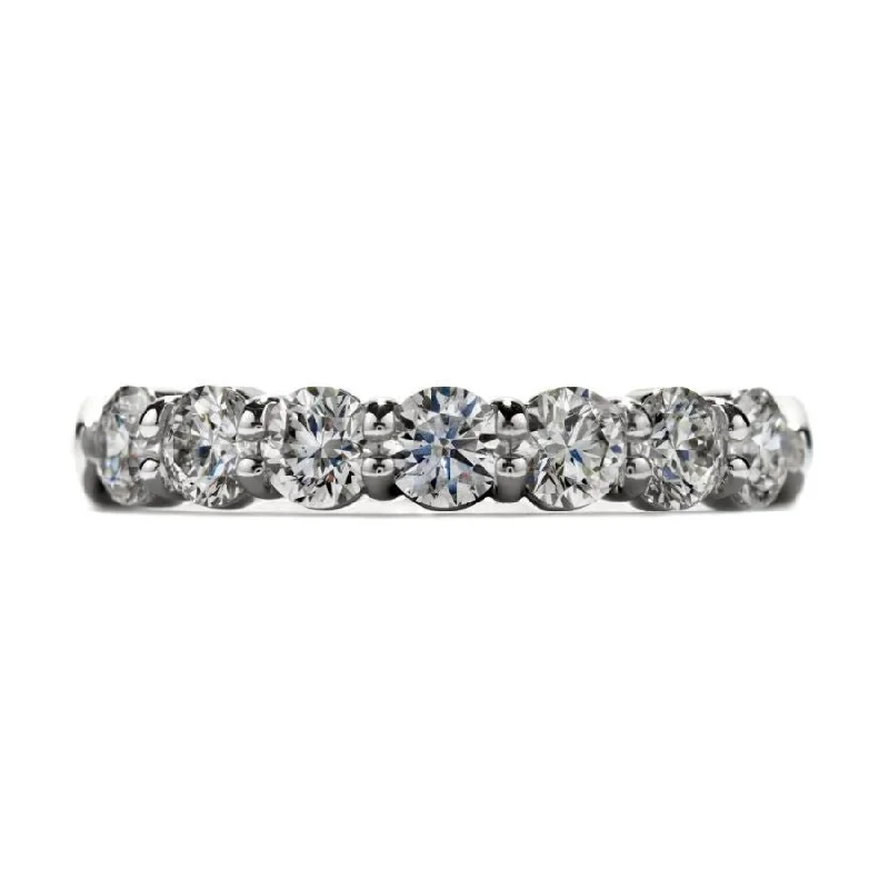 Antique bronze engagement rings-0.48ct Round Brilliant Cut Diamond 7-Stone Platinum Half Eternity Ring