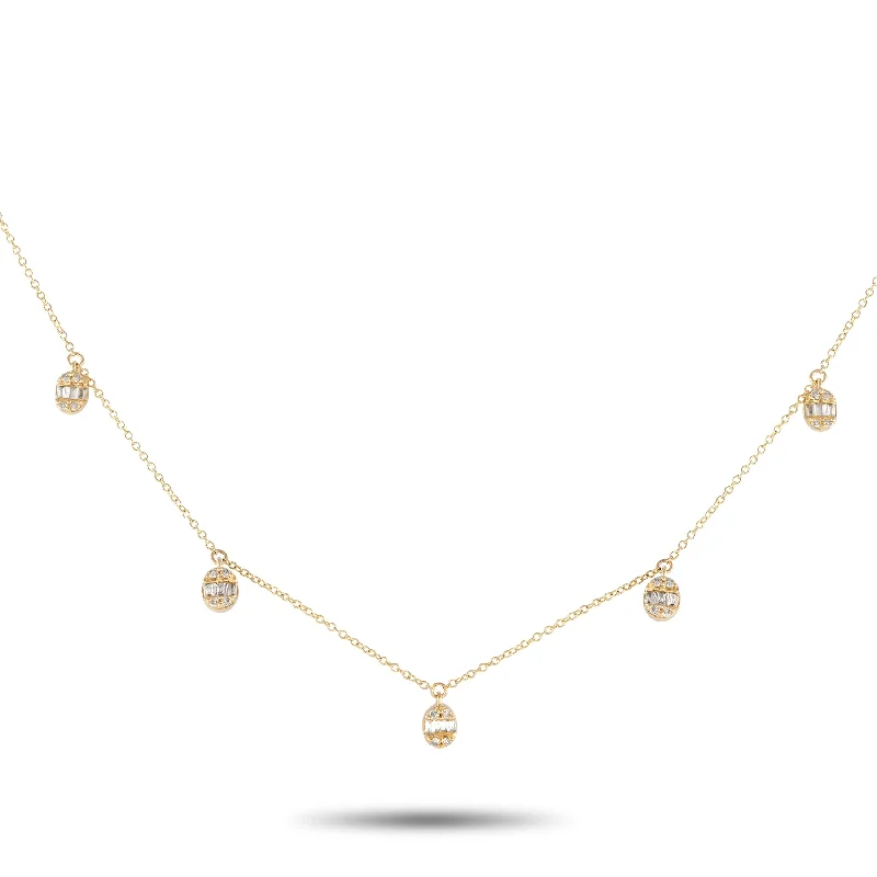 Yellow Gold 0.35ct Diamond Station Necklace NK01595-Y Length 16 Inch