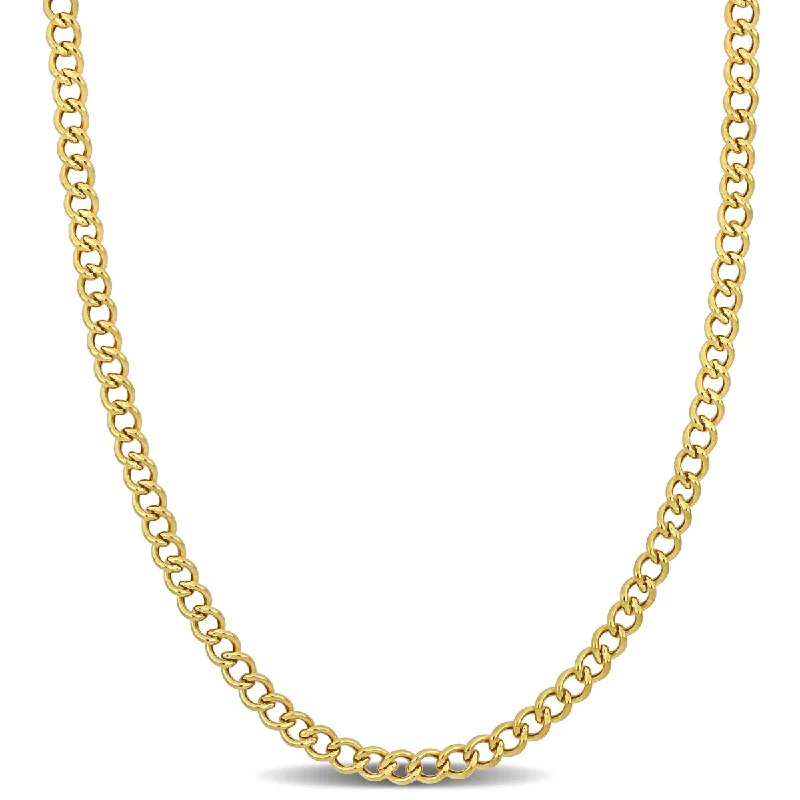 Miadora 4.1mm Curb Chain Necklace in 14k Yellow Gold- 18 in