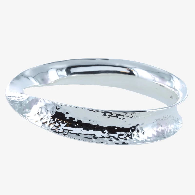 Shiny modern bangles-Lou Sterling Silver Bangle